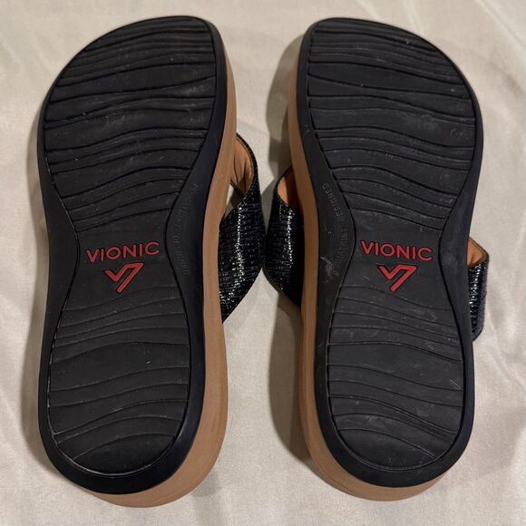 Vionic Pilar black toe post platform flip flop sandals Women’s 11M arch support - Picture 6 of 8